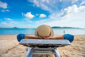 Man relaxing on the beach